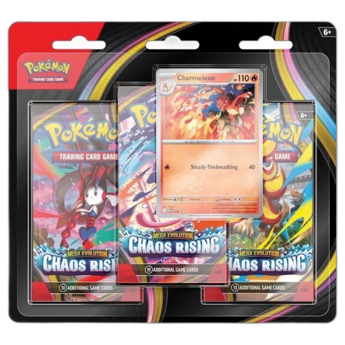 2026 Pokémon Mega Evolution Chaos Rising Charmeleon 3 Pack Blister