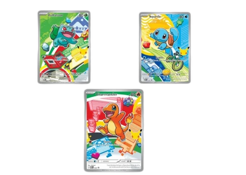 2026 Pokémon Mega Evolution First Partner Illustration Collection Series 1 Generation 1 First Partner Collection Set of 3 (Bulbasaur/ Charmander/ Squirtle) Ungraded