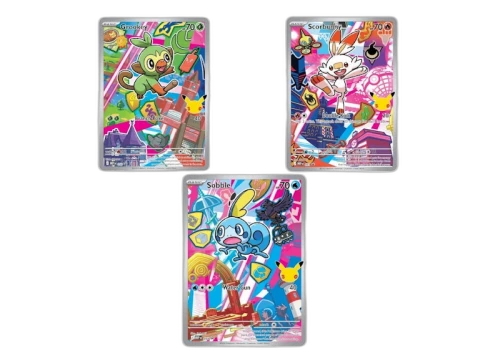 2026 Pokémon Mega Evolution First Partner Illustration Collection Series 2 Generation 8 First Partner Collection Set of 3 (Grookey/ Scorbunny/ Sobble) Ungraded