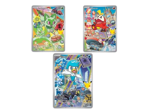 2026 Pokémon Mega Evolution First Partner Illustration Collection Series 3 Generation 9 First Partner Collection Set of 3 (Sprigatito/ Fuecoco/ Quaxly) Ungraded