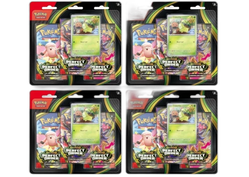 2026 Pokémon Mega Evolution Perfect Order Chikorita Blister Pack 4x Lot