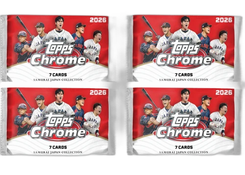 2026 Topps Chrome Baseball Team Samurai Japan Single Pack 4x Lot
