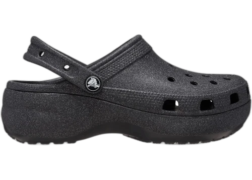 Crocs Classic Platform Clog Black Glitter (Women's)