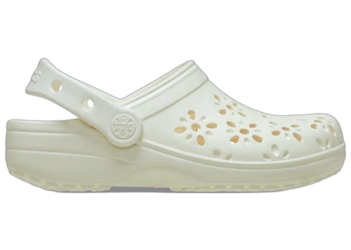 Crocs Classic Clog Floral Cut Out Chalk (Kids)