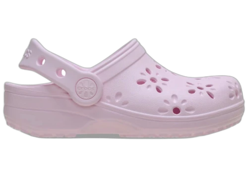 Crocs Classic Floral Cut-Out Clog Pink Milk (Kids)