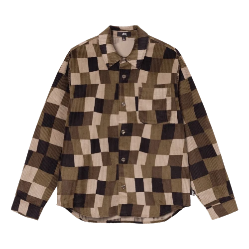 Stussy Wobbly Check Long-Sleeve Shirt 'Brown'