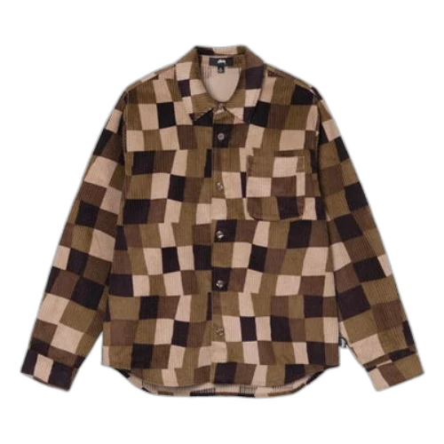 Stussy Wobbly Check LS Shirt 'Brown'