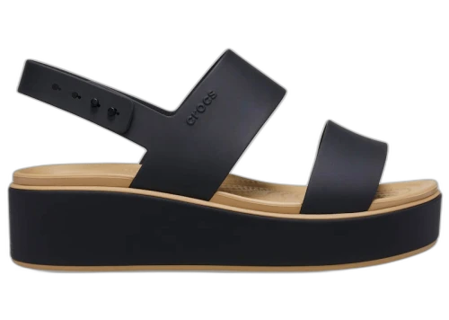 Crocs Brooklyn Low Wedge Cork Sandal Black Cashew (Women's)