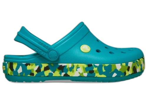 Crocs Crocband Glow Confetti Band Clog Turbo Teal Multi (Kids)