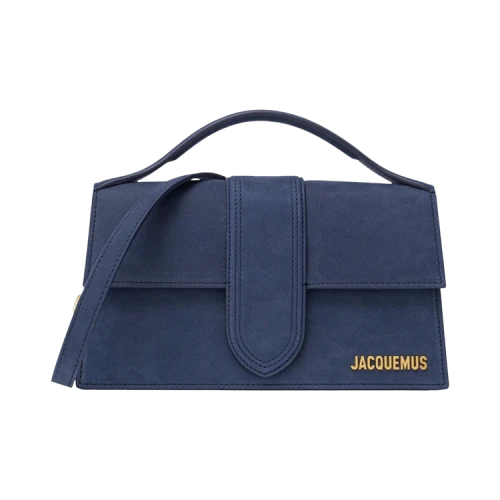 Jacquemus Le Grand Bambino Crossbody Flap Bag Nubuck Dark Navy