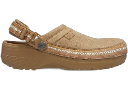 Crocs Crafted Vegan Suede Stitch Clog Sepia