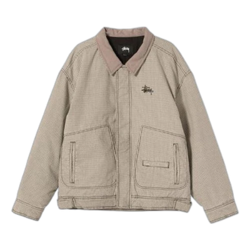 Stussy Unisex Drizzler Plaid Bomber Jacket Brown