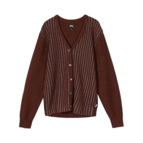 Stussy Stripe Cardigan 'Burgundy'