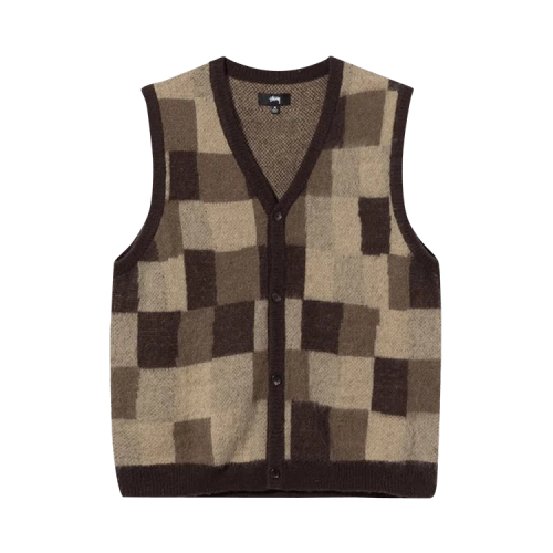Stussy Wobby Sweater Vest 'Brown'
