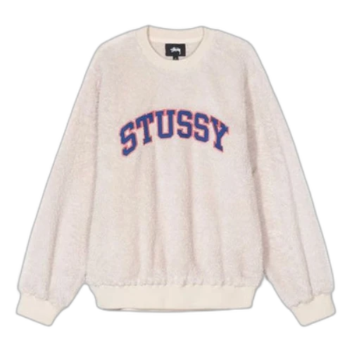 Stussy Pilar Sherpa Logo Round-neck Sweatshirt Natural