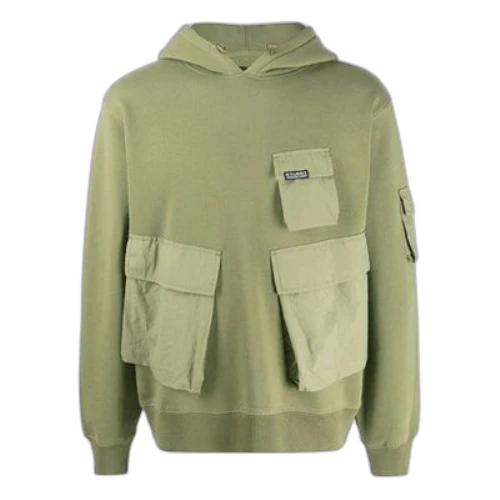 Stussy Cargo Fleece Hood Multiple Pockets Khaki