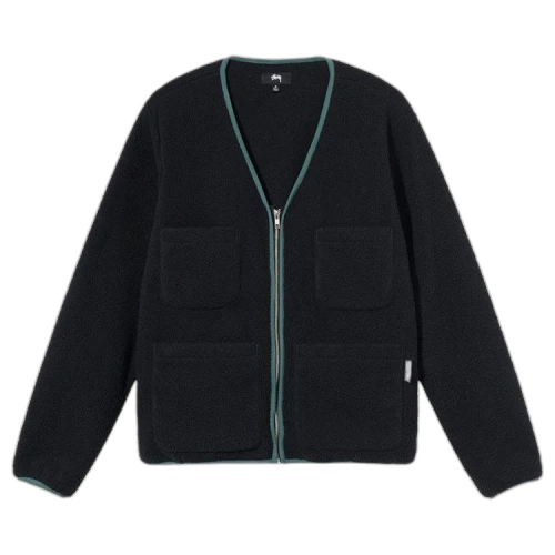 Stussy Polar Fleece Cardigan 'Black'