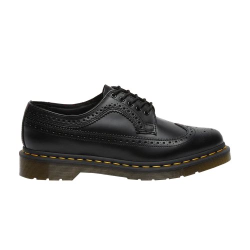 Dr. Martens 3989 Yellow Stitch Smooth Leather Brogue Black