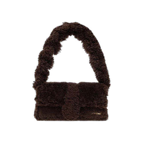 Jacquemus Le Bambidou Fur Shoulder Bag Dark Brown