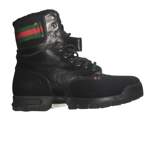 Gucci Web GG Lace Boot 'Black'