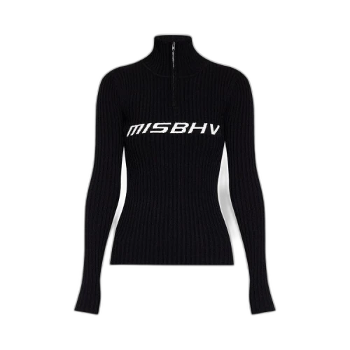 MISBHV Knitted Quarter Zip Long-Sleeve Sweater 'Black'