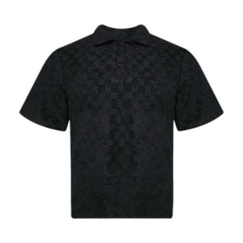 MISBHV Towelling Monogram Polo Shirt 'Black'