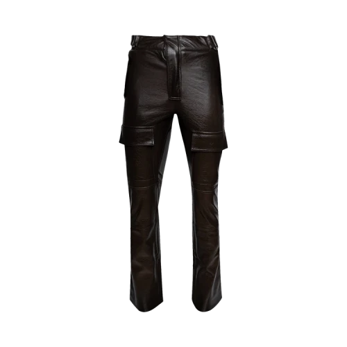 MISBHV Vegan Leather Moto Trousers 'Brown'