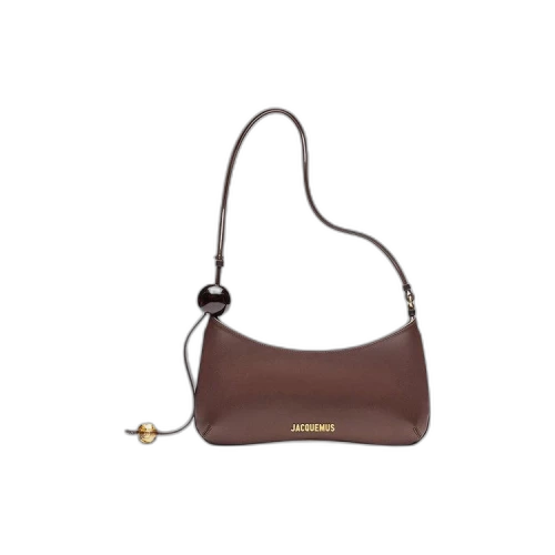 Jacquemus Le Bisou Perle Beaded Shoulder Bag Medium Brown
