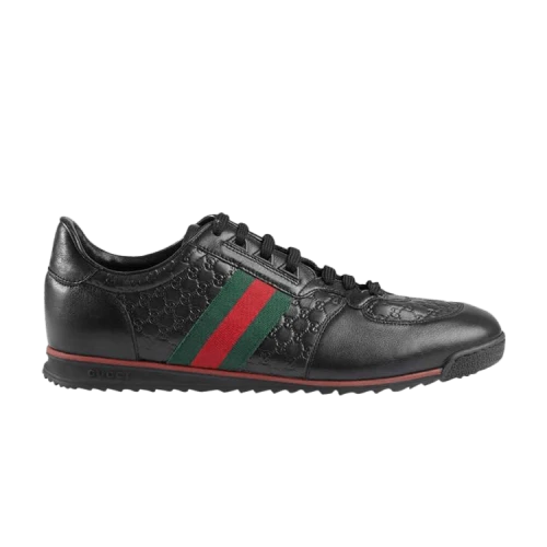 Gucci Leather Web Sneaker 'Black'