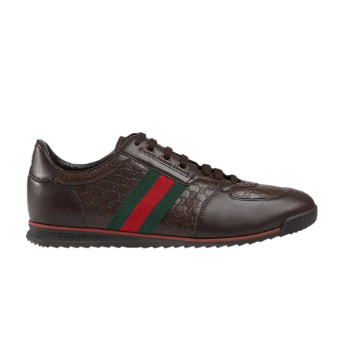 Gucci Leather Web Sneaker 'Chocolate'