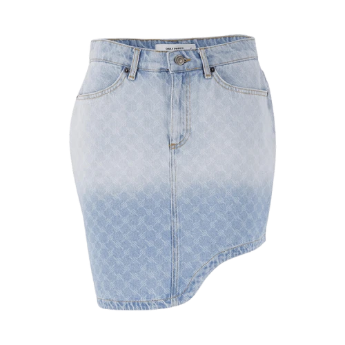 Daily Paper Zella Monogram Denim Skirt 'Mid Blue'