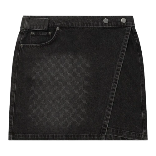 Daily Paper Monogram Wrap Denim Skirt 'Black'