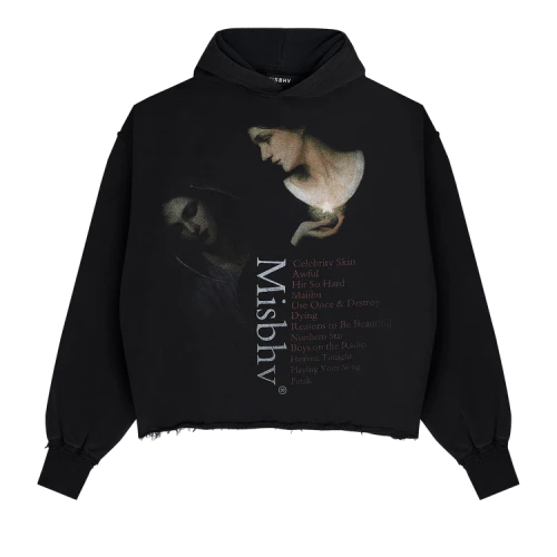 MISBHV Celebrity Skin Cropped Hoodie 'Washed Black'