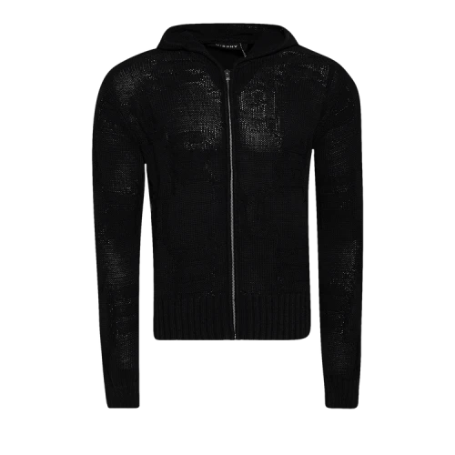 MISBHV Acid Washed Knitted Hoodie 'Black'