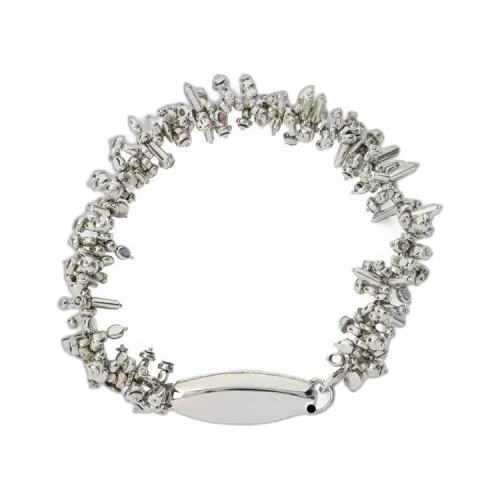 Dries Van Noten Embroidered Necklace Silver