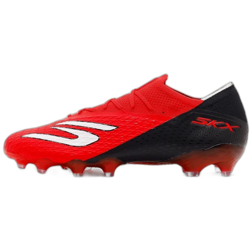 Skechers SKX_2 FG Firm Ground Support Breathable Soccer Shoes Unisex Black Red