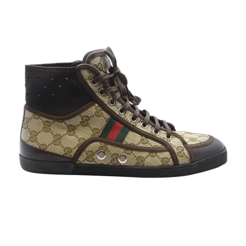 Gucci California Striped High Top 'Beige Ebony'