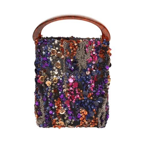Dries Van Noten Crisp Embroidered Bag Orange