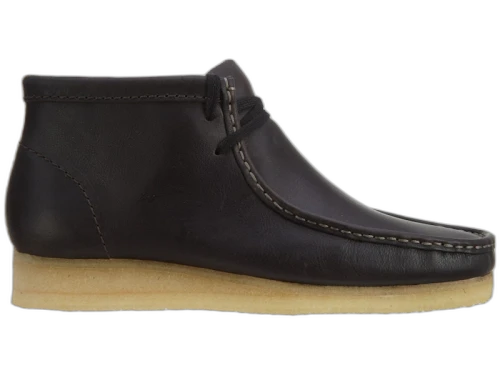 Clarks Wallabee Boot Charcoal Leather Cuir Gris Charbon (Women's)
