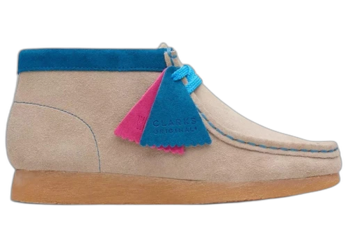 Clarks Originals Wallabee Boot Older Sand Combination Blue Pink (GS)