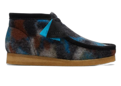 Clarks Originals Wallabee Boot Black Wool