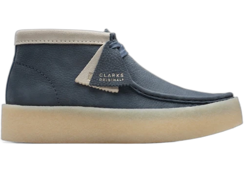 Clarks Originals Wallabee Cup Boot Blue Nubuck Khaki
