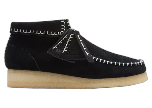 Clarks Originals Wallabee Boot Stitch Black Suede (Women's)