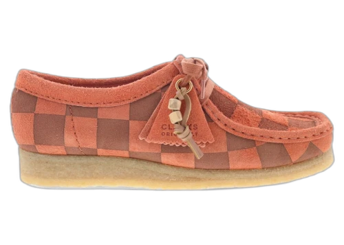Clarks Originals Wallabee Orange Check Suede (Women's)