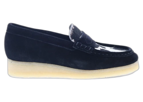Clarks Originals Wallabee Loafer Cow Print Hair On Black Suede (Women's)