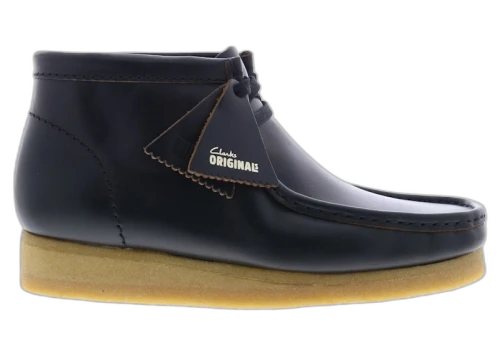 Clarks Originals Wallabee Boot Black Smooth Leather