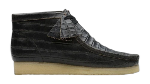Clarks Originals Wallabee Boot Croc Distress Tokyo Black