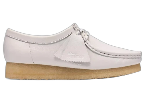 Clarks Wallabee White Grain Leather (Women's)
