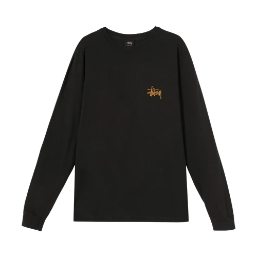 Stussy Basic Pigment Dyed Long-Sleeve Tee 'Black'