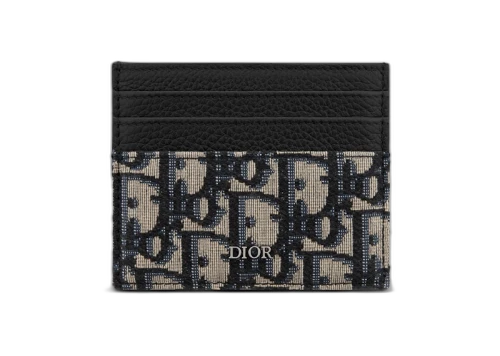 Dior Oblique Jacquard (6 Slot) Card Holder Beige Black